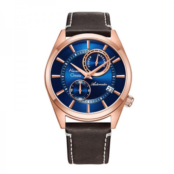 Alexandre Christie AC 3041 Rosegold Blue MALRGBU Automatic Special Edition Free Strap